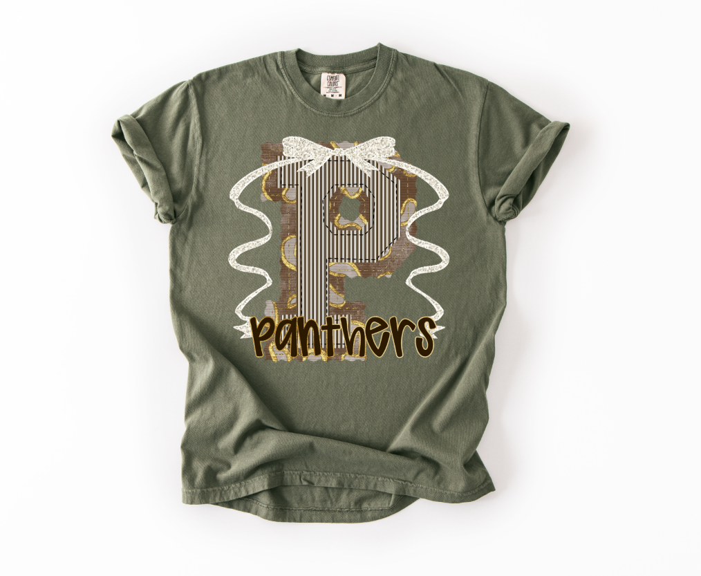 PANTHERS LARGE LEOPARD PREPSTER WITH BOW