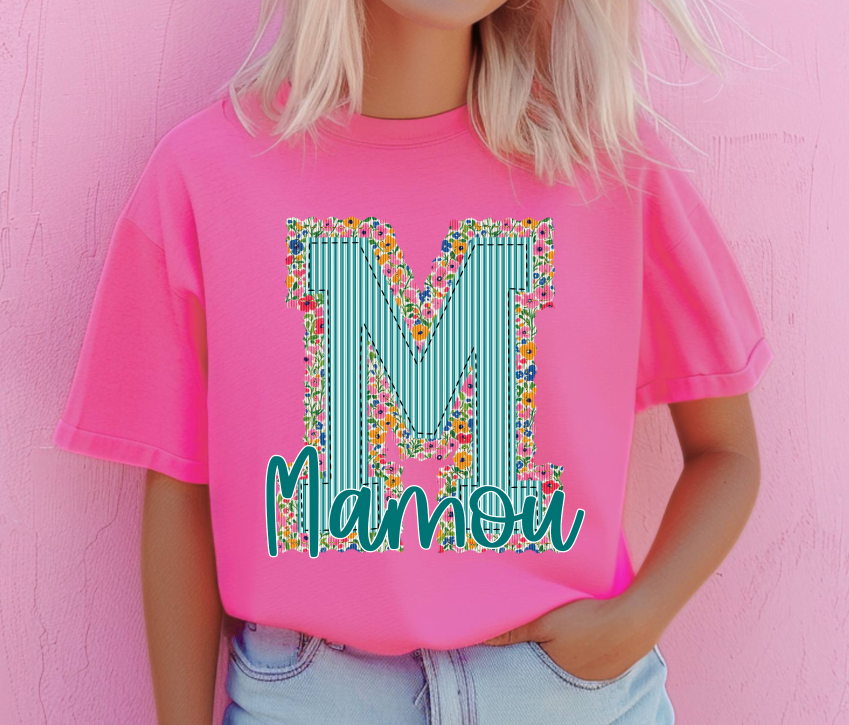 FLORAL PREPSTER TEAL TOP MAMOU