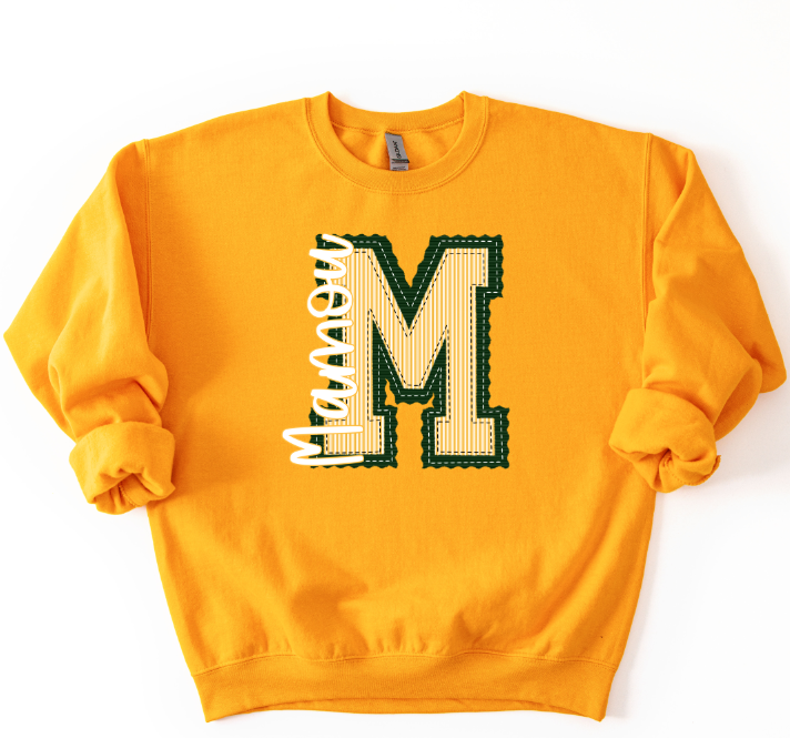 M MAMOU DARK GREEN AND YELLOW TOP PREPSTER