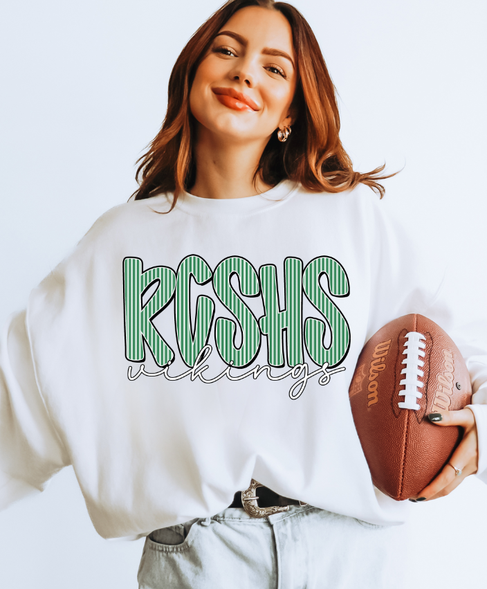 RCSHS VIKINGS KELLY GREEN SEERSUCKER