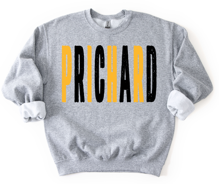PRICHARD YELLOW AND BLACK GRUNGE MASCOT   REGULAR SIZES SB