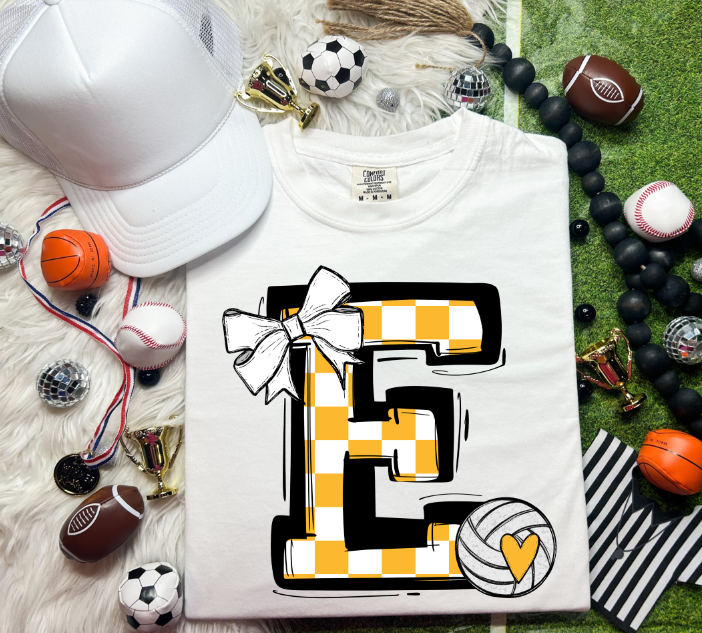 SO SPORTY YELLOW CHECK E WITH VOLLEYBALL