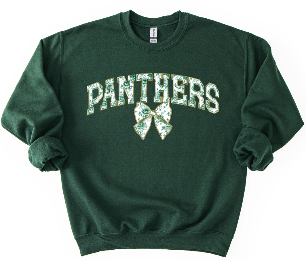 PANTHERS GREEN TOILE WITH BOW