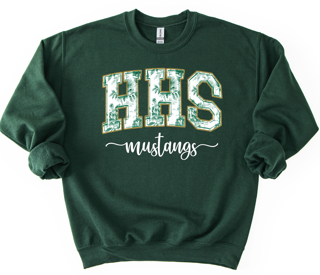 HHS MUSTANGS GREEN TOILE