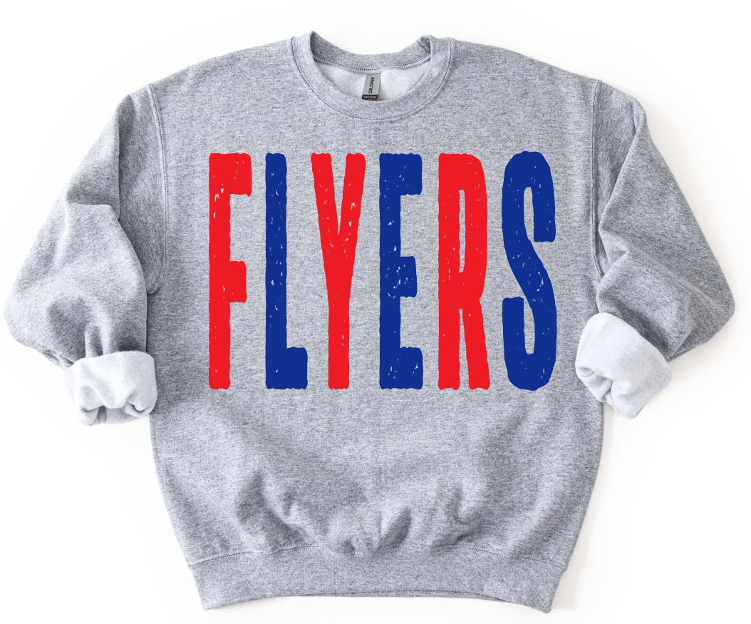 FLYERS RED AND ROYAL OVERIZED GRUNGE MASCOT