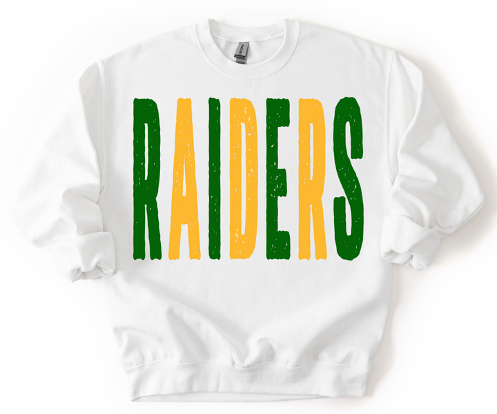 RAIDERS EMERAL GREEN AND GOLD OVERIZED GRUNGE MASCOT