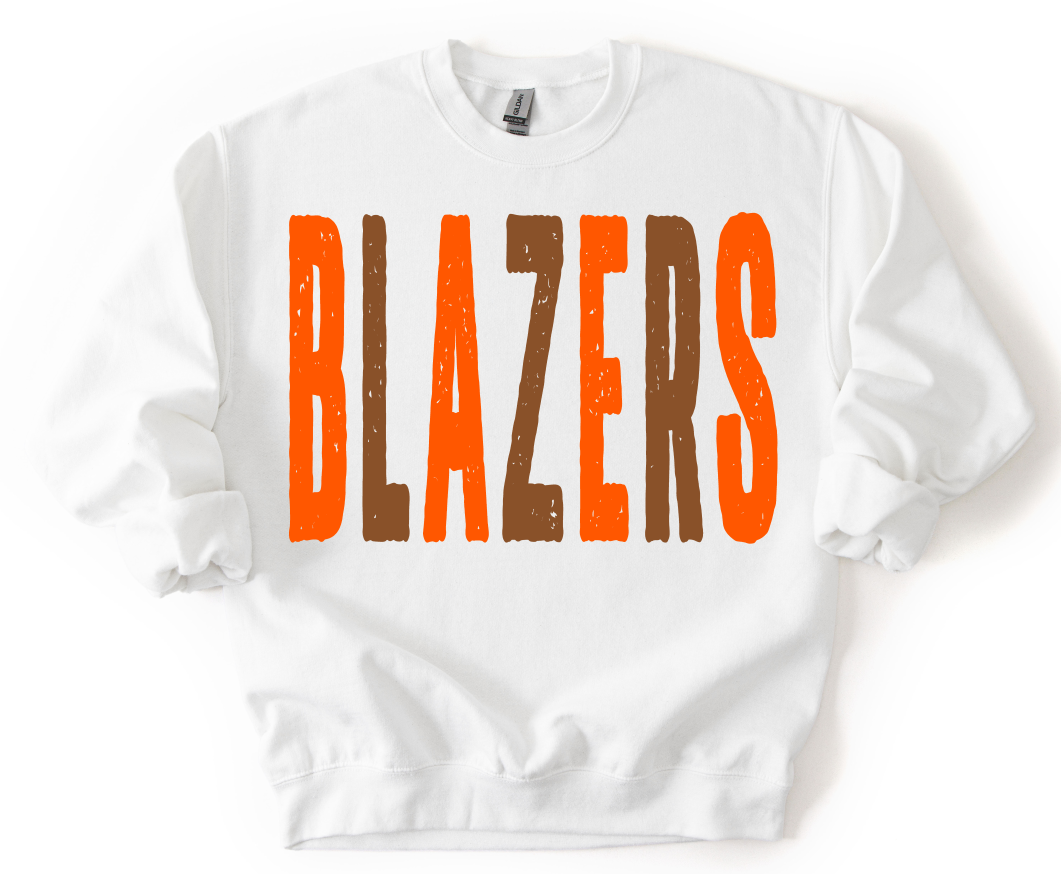 BLAZERS ORANGE AND BROWN OVERIZED GRUNGE MASCOT