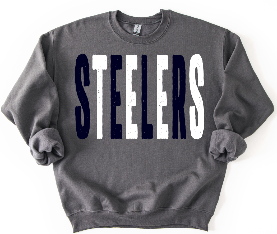 STEELERS NAVY AND WHITE OVERSIZED GRUNGE MASCOT