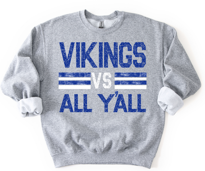 VIKINGS VS ALL YALL ROYAL BLUE AND WHITE