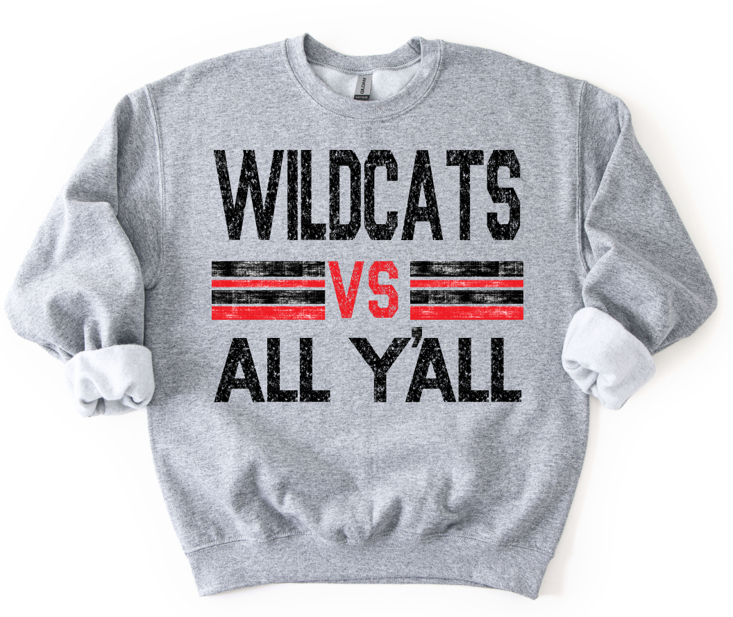WILDCATS VS ALL YALL RED AND BLACK