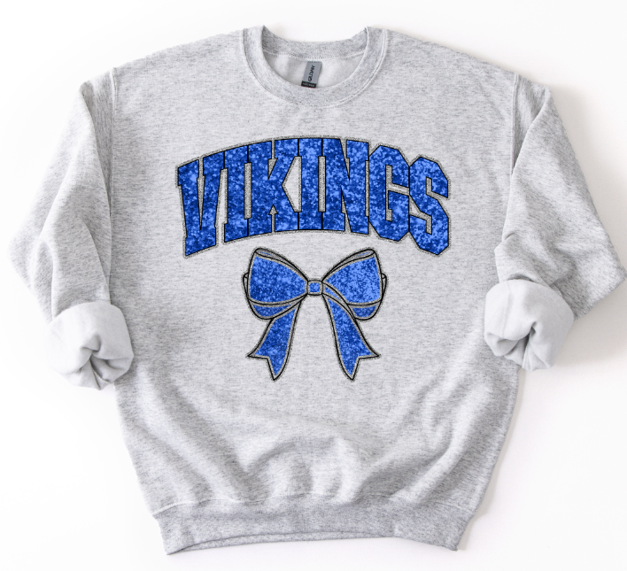 COLLEGIATE GLITTER MASCOTS VIKINGS BLUE