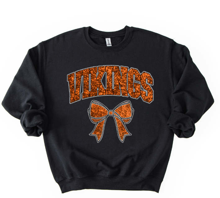 COLLEGIATE GLITTER MASCOTS VIKINGS ORANGE