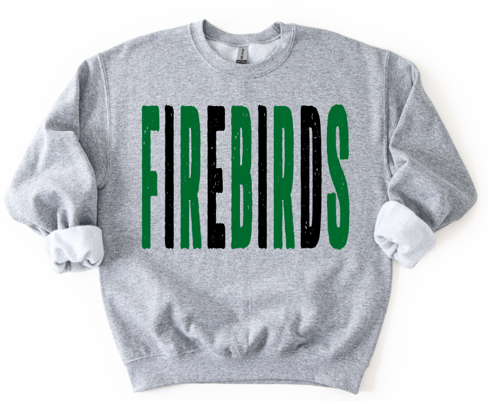 FIREBIRDS GREEN AND BLACK OVERSIZED GRUNGE MASCOT   POCKET   TODDLER