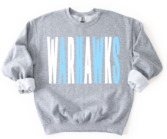 WARHAWKS CAROLINA BLUE AND WHITE OVERSIZED GRUNGE MASCOT