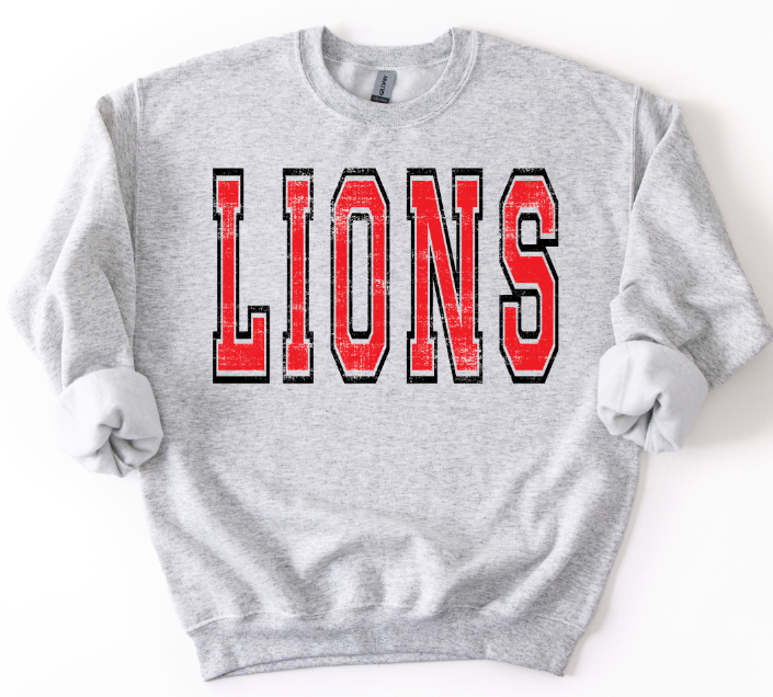 LIONS RED AND BLACK VARSITY OVERSIZED MASCOT