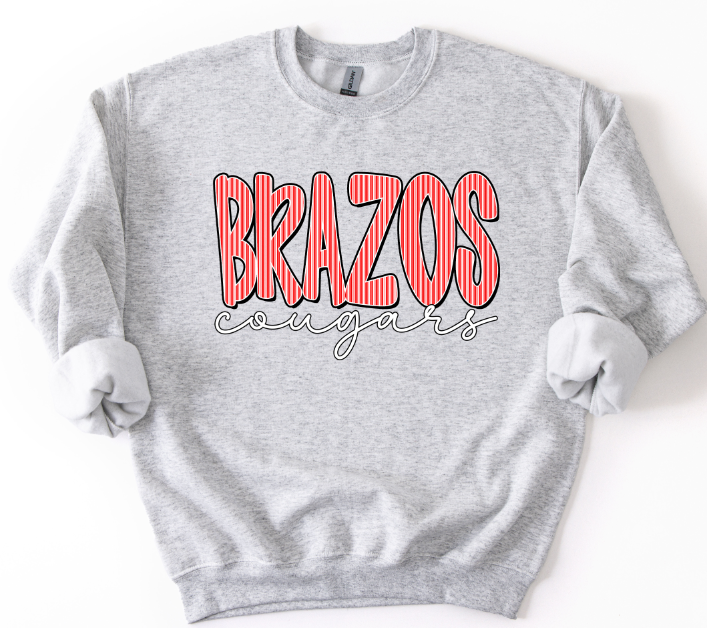 BRAZOS COUGARS RED SEERSUCKER WORD
