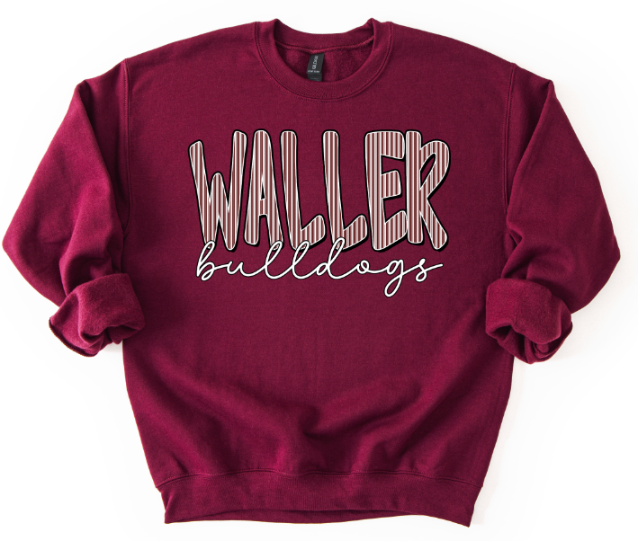 WALLER BULLDOGS MAROON SEERSUCKER WORD