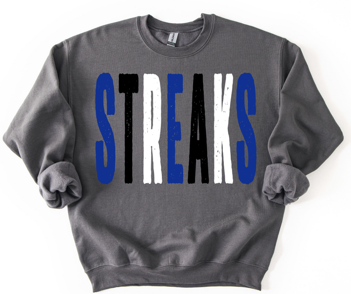 STREAKS ROYAL BLUE BLACK AND WHITE OVERISIZED GRUNGE MASCOT
