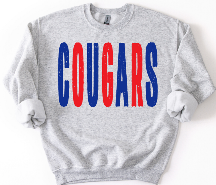COUGARS ROYAL BLUE AND RED OVERISIZED GRUNGE MASCOT
