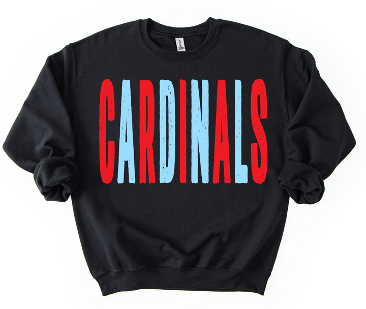 CARDINALS RED AND LIGHT BLUE OVERISIZED GRUNGE MASCOT