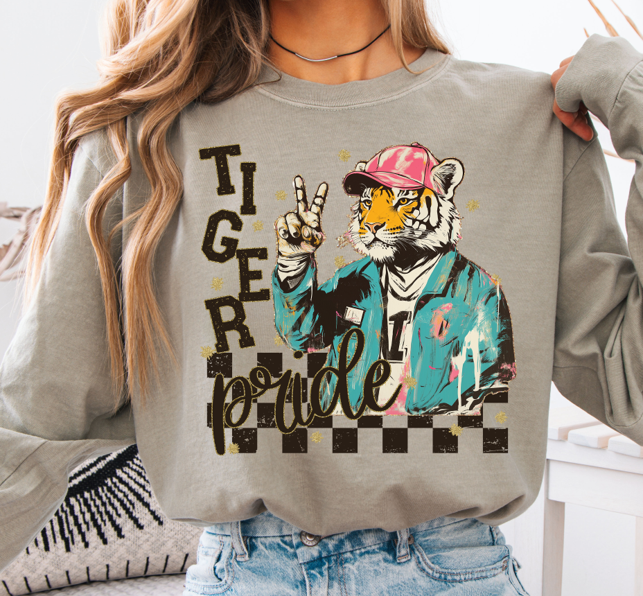 Grunge Mascots Tiger DTF transfer design – image 1