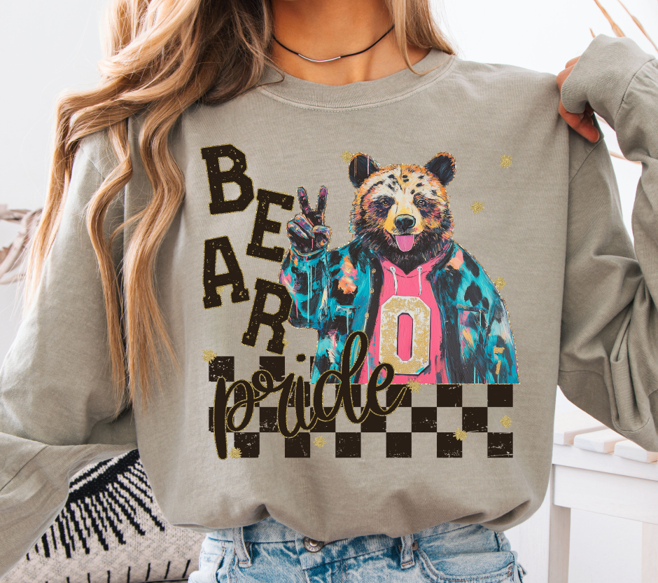 Grunge Mascots Bear DTF transfer design – image 1