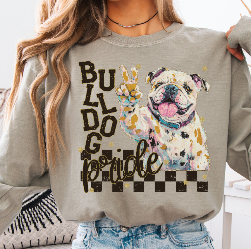 Grunge Mascots Bulldog DTF transfer design – image 1