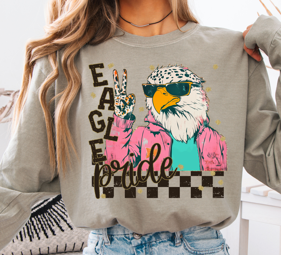 Grunge Mascots Eagle DTF transfer design – image 1