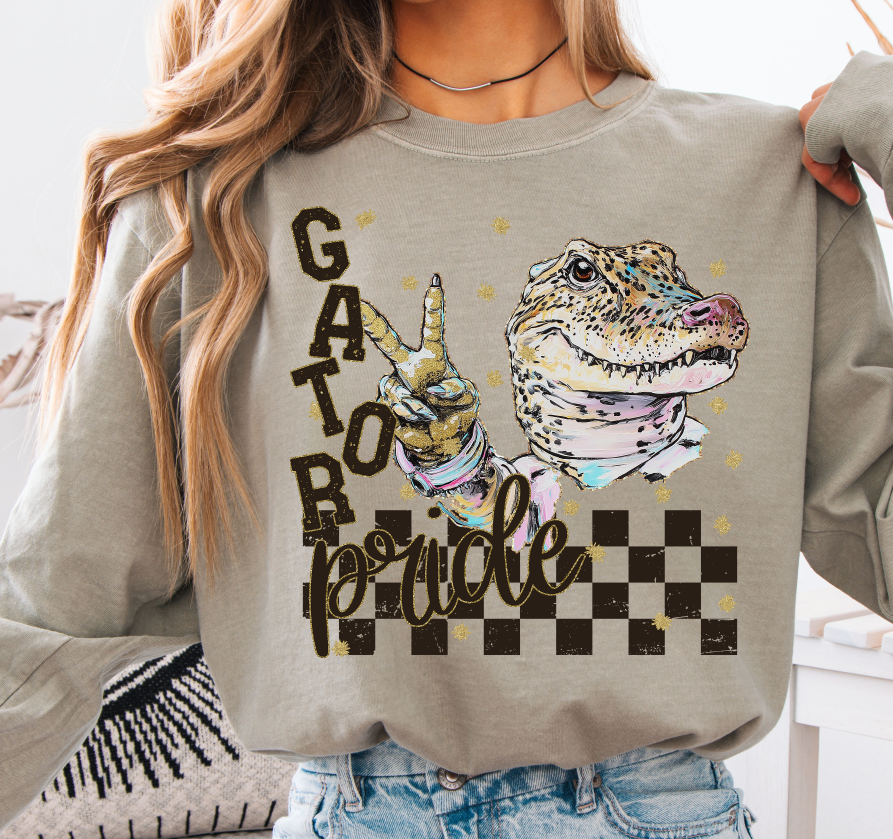 Grunge Mascots Gator DTF transfer design – image 1