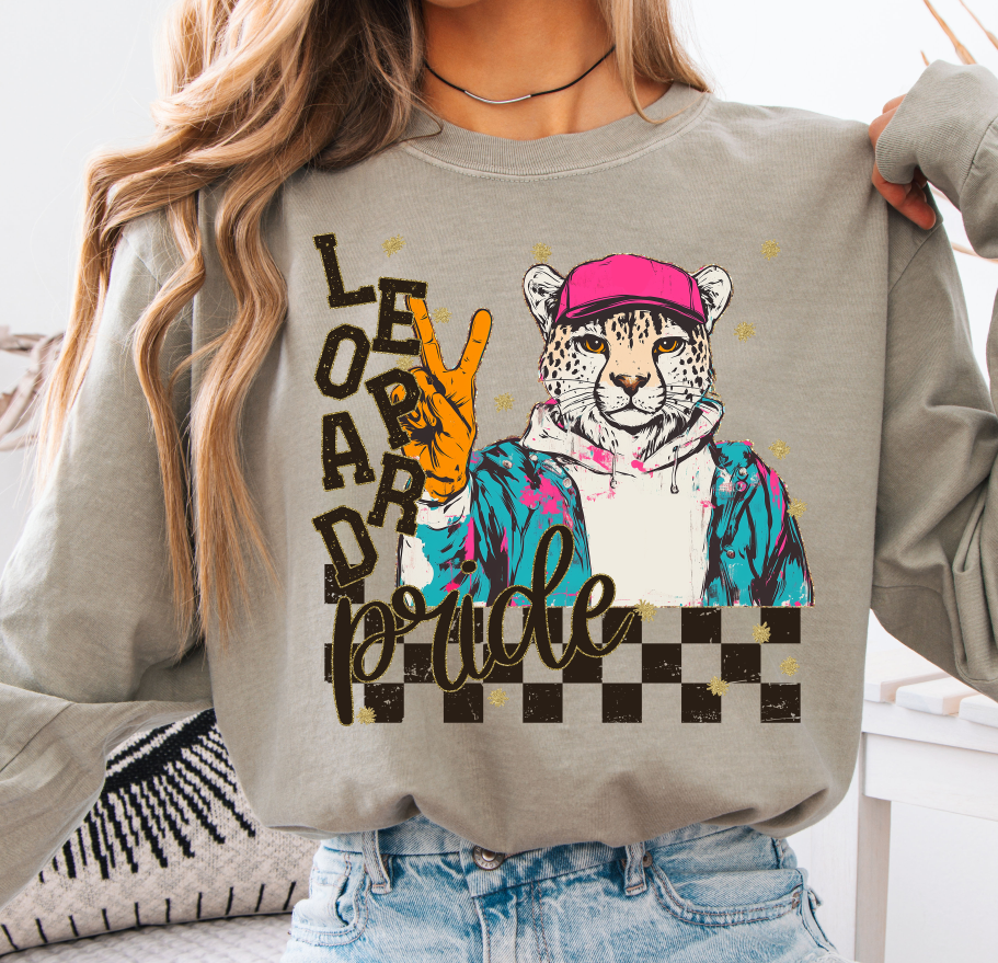 Grunge Mascots Leopard DTF transfer design – image 1