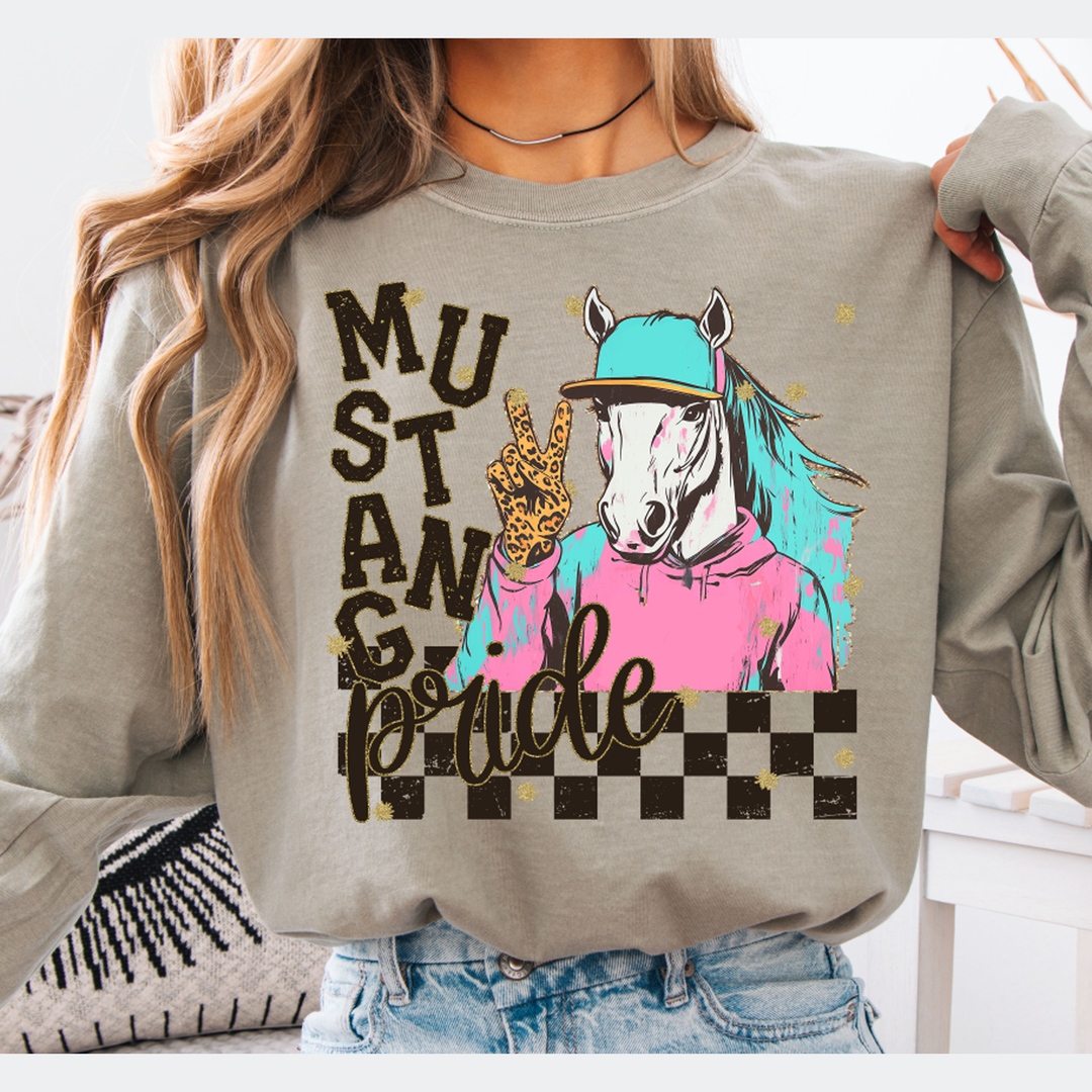 Grunge Mascots Mustang – DTF Transfer – product image
