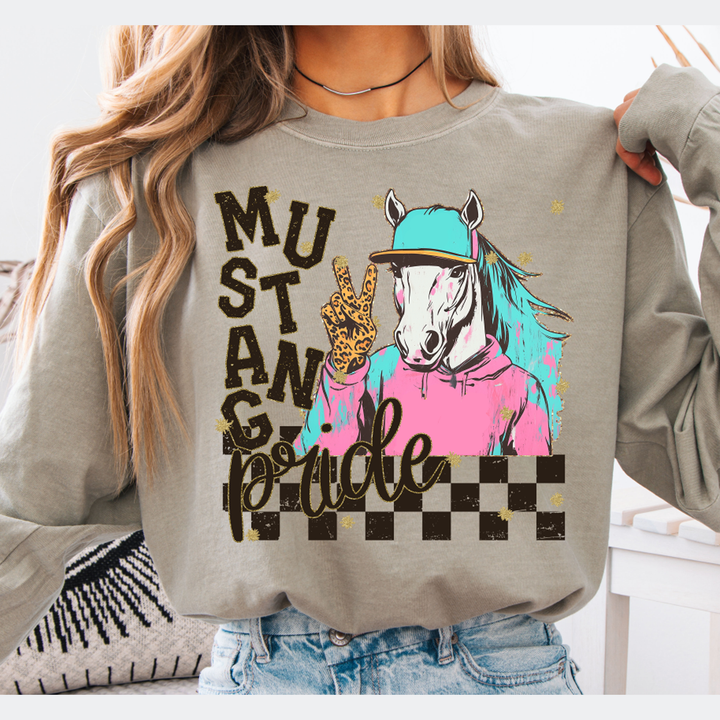 Grunge Mascots Mustang – DTF Transfer – product image