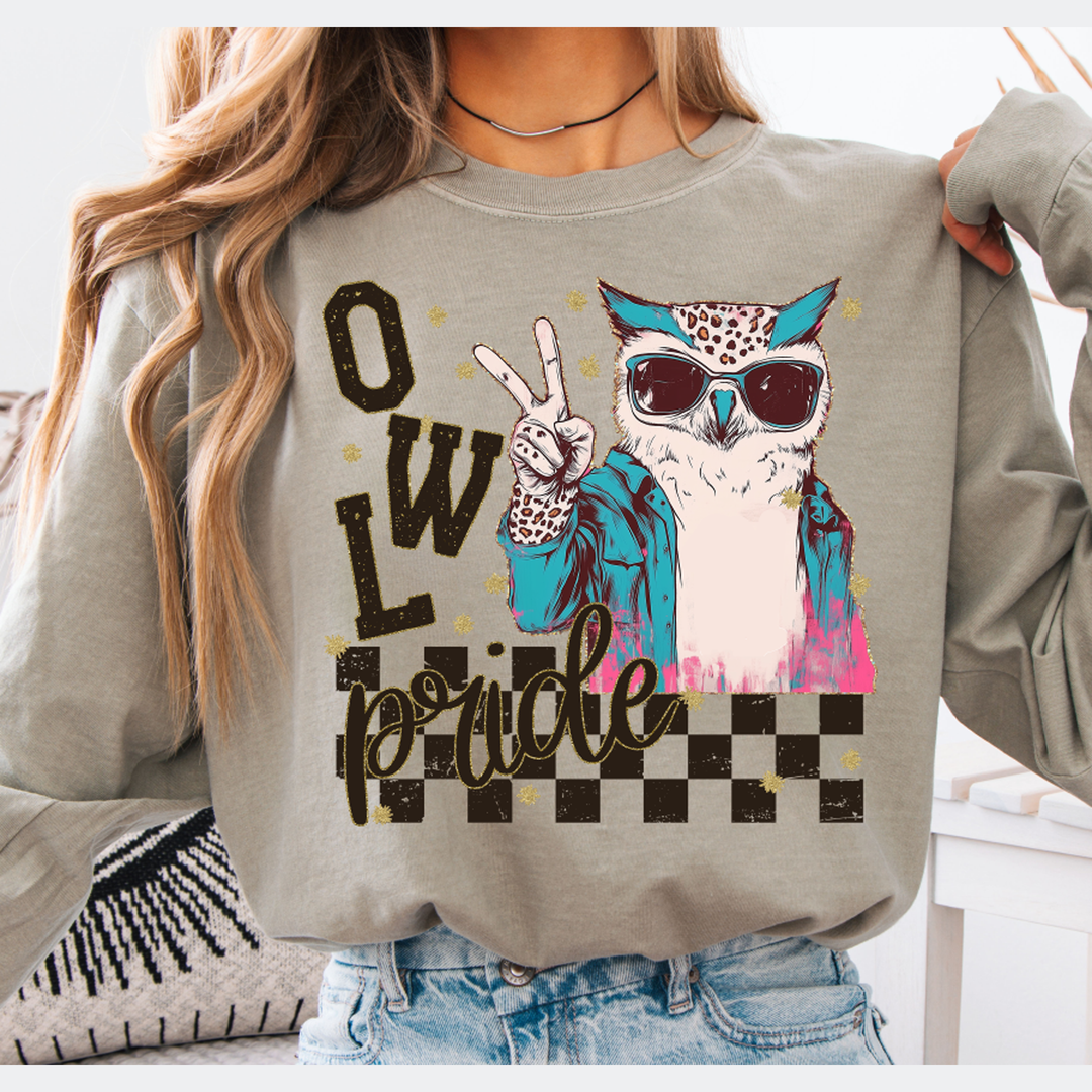 Grunge Mascots Owl – DTF Transfer – product image