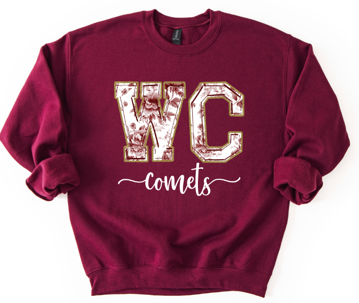 WC COMETS MAROON TOILE
