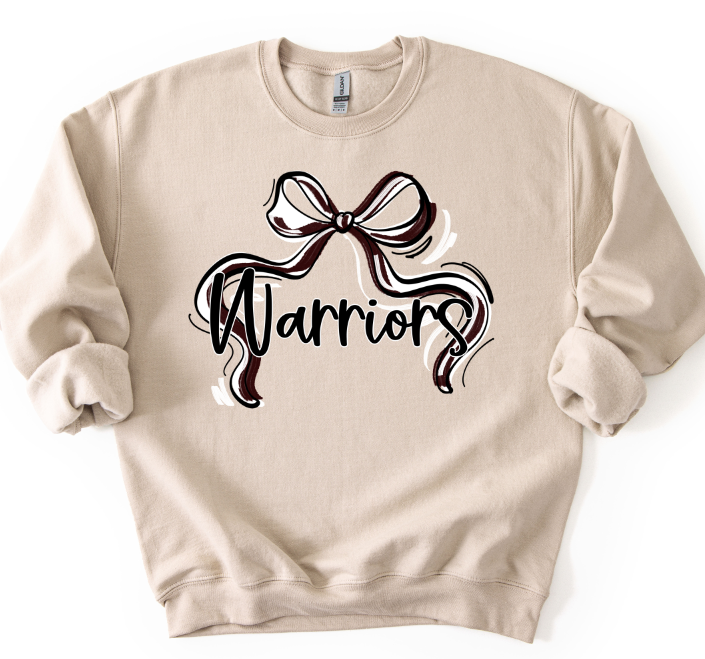 RIBBON SPORTS BOW MAROON AND WHITE WARRIORS