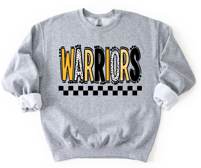WARRIORS YELLOW GOLD ATH GOLD DOODLE DOT MASCOT
