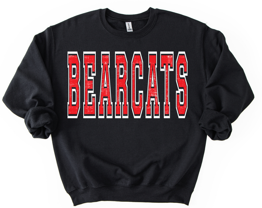 Bearcats Red and White Grunge Mascot DTF transfer design – image 1