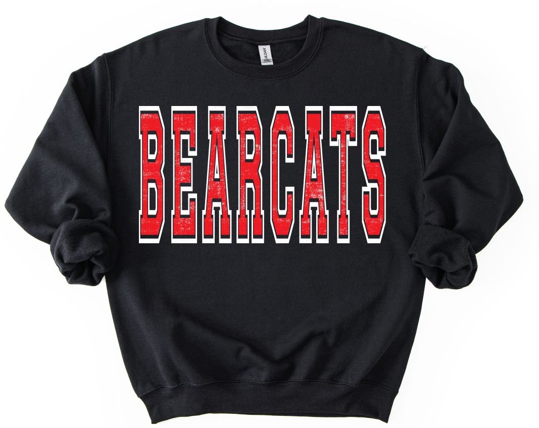 BEARCATS RED AND WHITE GRUNGE MASCOT