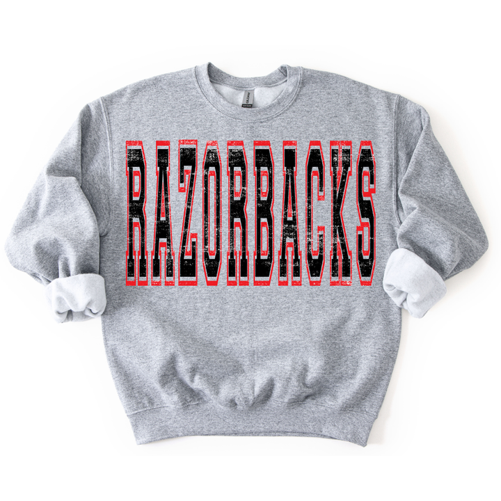 Razorbacks Black and Red Grunge Mascot – DTF Transfer