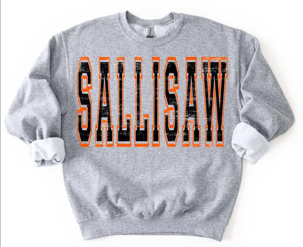 Sallisaw Black and Orange Grunge Mascot DTF transfer design – image 1