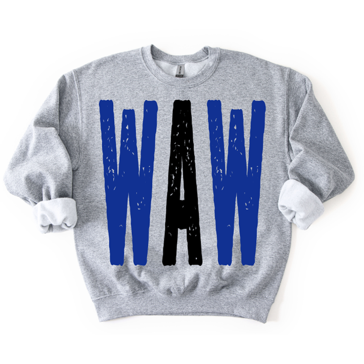 Waw Royal and Black Oversized Grunge Mascot – DTF Transfer