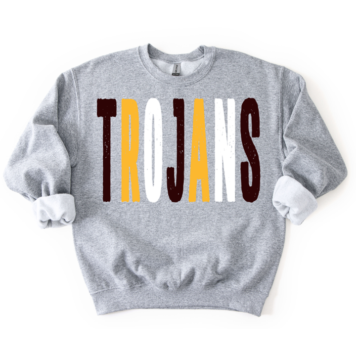Trojans Yellow Gold and White Oversized Grunge Mascot – DTF Transfer