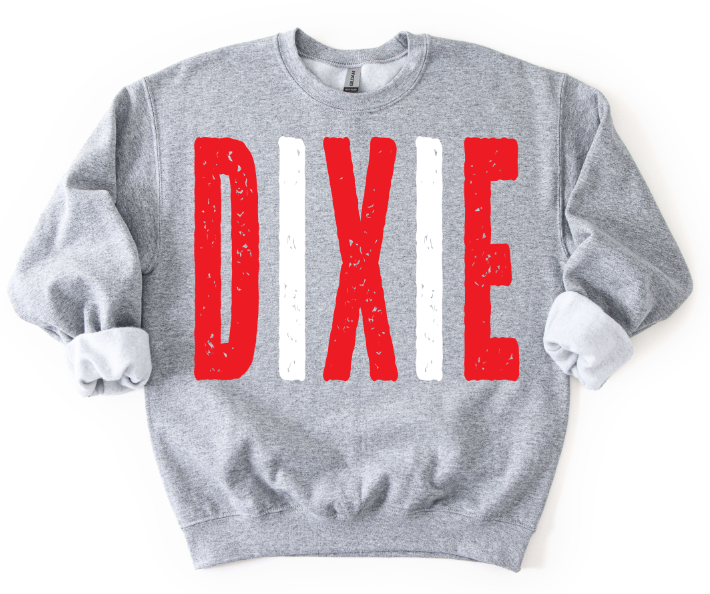 Dixie Red and White Oversized Grunge Mascot DTF transfer design – image 1