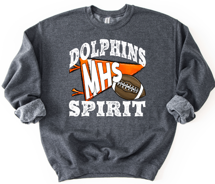 DOLPHINS MHS ORANGE FOOTBALL PENNANT