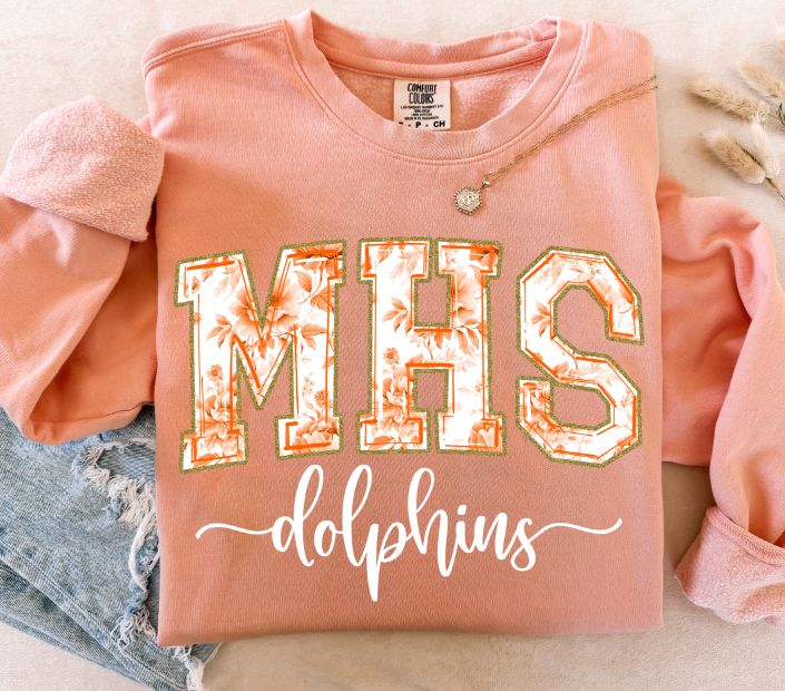 MHS DOLPHINS ORANGE TOILE