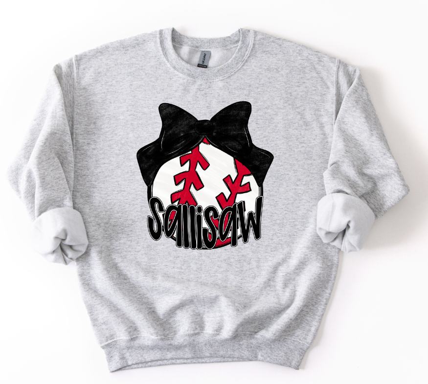 BASEBALL WITH BOW + TEAM NAME
