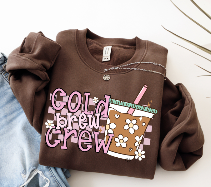 Cold Brew Crew DTF transfer design – image 1
