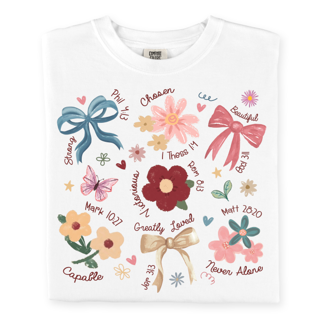Floral Bows DTF transfer design – image 1