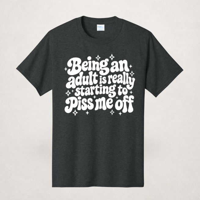 $8 Black Heather Tee – Upload Your Design
