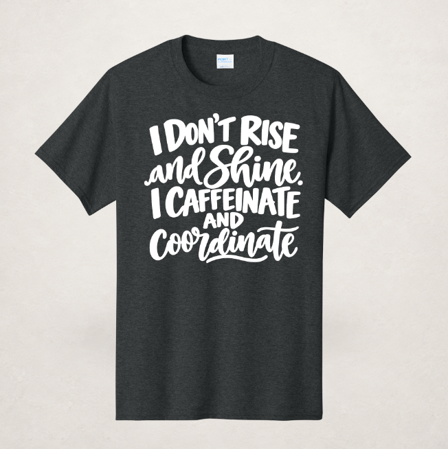 $8 Black Heather Tee – Upload Your Design